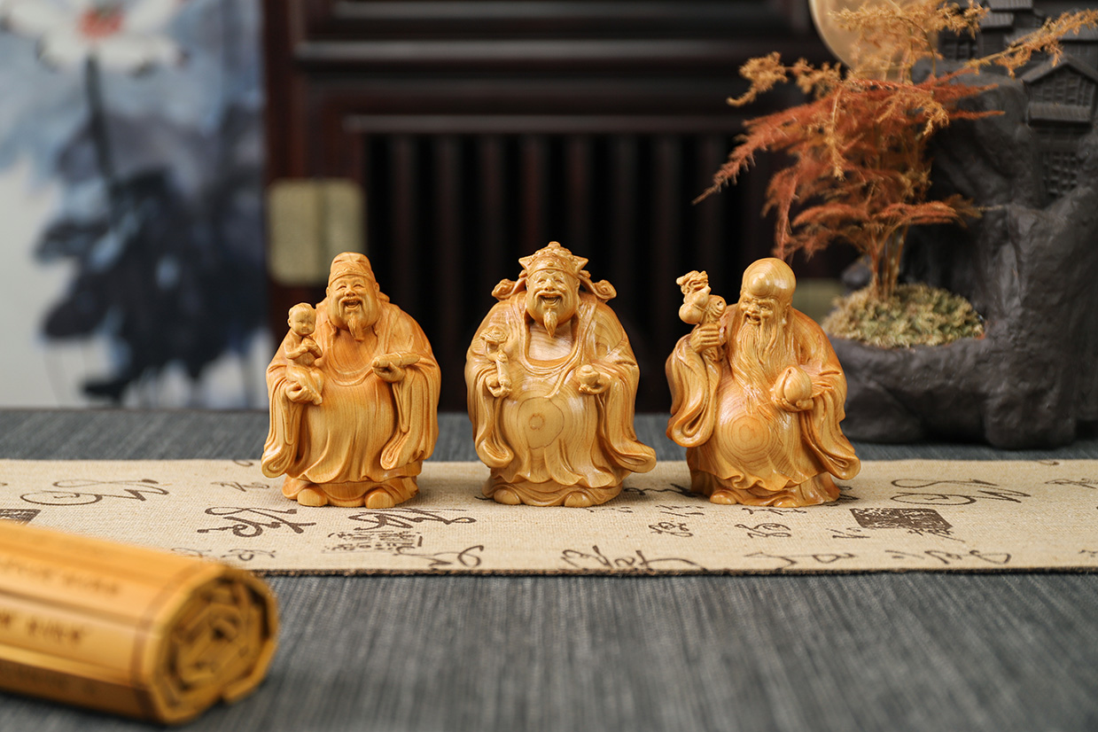 黄杨木福禄寿三星